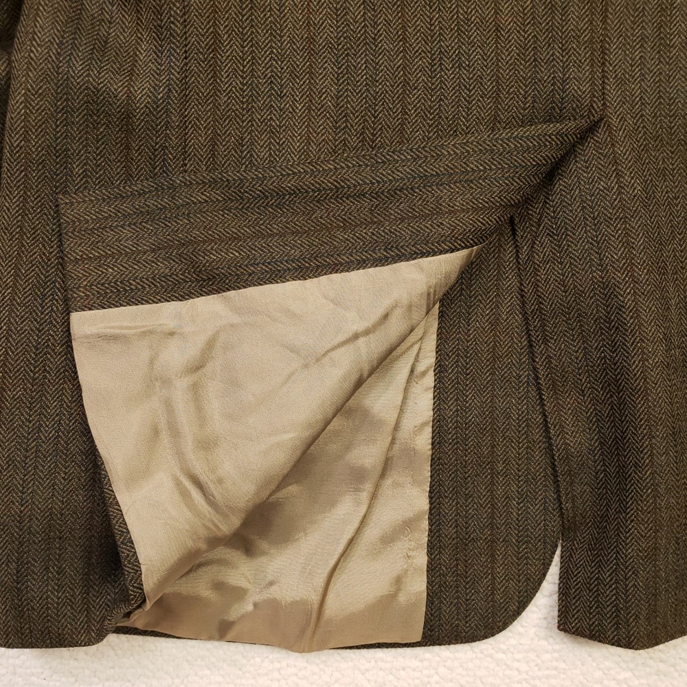 Lauren Ralph Lauren Sport Coat Mens 40S Brown Wool Herringbone Pinstripe Blazer - Picture 7 of 14